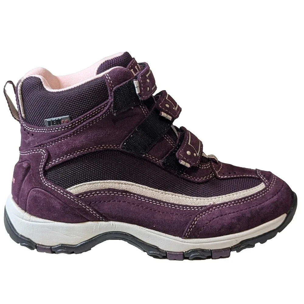 LL Bean Women's Snow Sneaker Boots TEK 2.5 PrimaLoft Purple 7.5 M 3-Straps